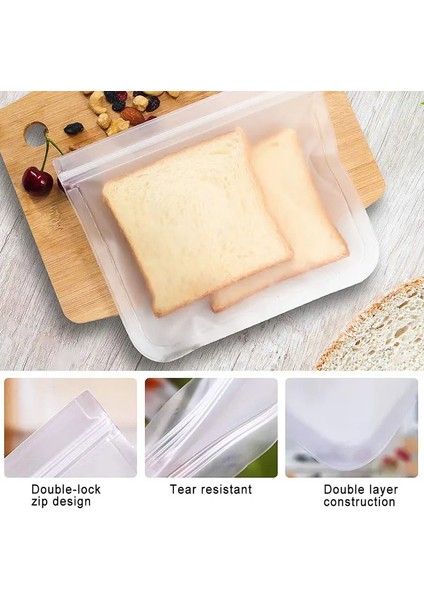 Sarı Stil 15.3X15.3CM 6 Renk Silikon Gıda Saklama Kapları Sızdırmaz Yeniden Kullanılabilir Kaplar Peva Gıda Saklama Çantası Fermuarlı Çanta Taze Cuzes (Yurt Dışından)