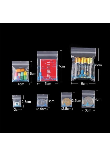 Stil 4 Stil 5x7 cm Mini Saklama Poşeti Kalınlık Takı Kilitli Zip Fermuarlı Kilit Yeniden Kapatılabilir Plastik Poli Şeffaf Çantalar (Yurt Dışından)