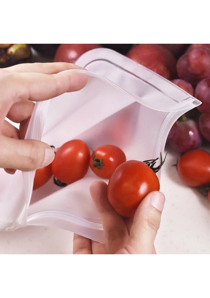 26X20CM Tarzı Silikon Gıda Saklama Çantası Yeniden Kullanılabilir Stand Up Zip Kapatma Çantası Sızdırmaz Konteynerler Taze Çanta Gıda Saklama Çantası Taze Sarma Kilitli Çanta (Yurt Dışından) fırsatları