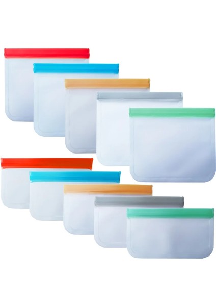 21.5X18CM Kırmızı Stil Yeniden Kullanılabilir Modeller Silikon Gıda Saklama Çantası Sızdırmaz Dondurucu Çanta Meyve Öğle Yemeği Çantası Saydam Buzlu Peva Gıda Saklama Çantası 8 Renk (Yurt Dışından) modelleri