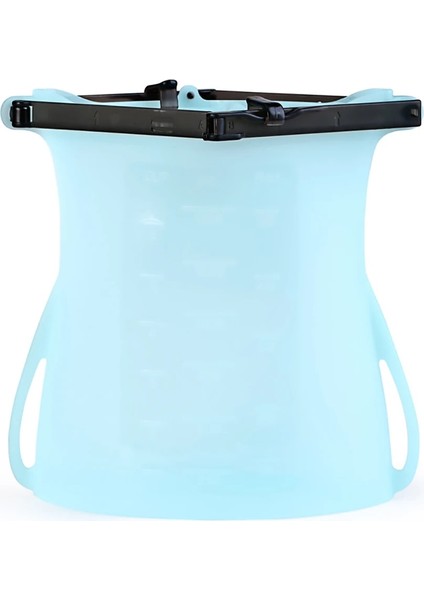Mavi Stil 500ML Silikon Taze Tutma Kapları Sızdırmaz Kaplar Yeniden Kullanılabilir Stand Up Zip Kapatma Torbası Bardak Taze Torba Gıda Saklama Torbası Taze Sarma (Yurt Dışından)