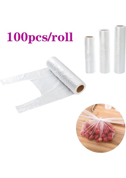 Açık Gri Tarzı 28X25CM Sebze Gıda Plastik Dondurucu Poşet Rulo Ağır Hizmet Tek Kullanımlık Gıda Saklama Torbası Dondurucu Poşetleri Mutfak Düzenleyici ve (Yurt Dışından)