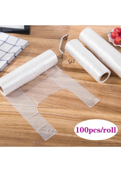 Açık Gri Tarzı 28X25CM Sebze Gıda Plastik Dondurucu Poşet Rulo Ağır Hizmet Tek Kullanımlık Gıda Saklama Torbası Dondurucu Poşetleri Mutfak Düzenleyici ve (Yurt Dışından)