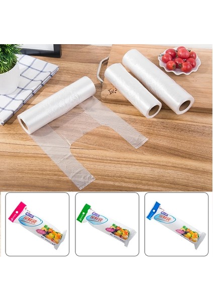 Açık Gri Tarzı 28X25CM Sebze Gıda Plastik Dondurucu Poşet Rulo Ağır Hizmet Tek Kullanımlık Gıda Saklama Torbası Dondurucu Poşetleri Mutfak Düzenleyici ve (Yurt Dışından)