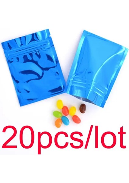 Mavi Stil 7.5x6.5cm Isı Yalıtımlı Alüminyum Folyo Kilitli Çantalar Düz Kilitli Kilitli Paket Çanta Perakende Plastik Folyo Zip Çantalar Yeniden Kapatılabilir 6 Boyut 10 Renk (Yurt Dışından)