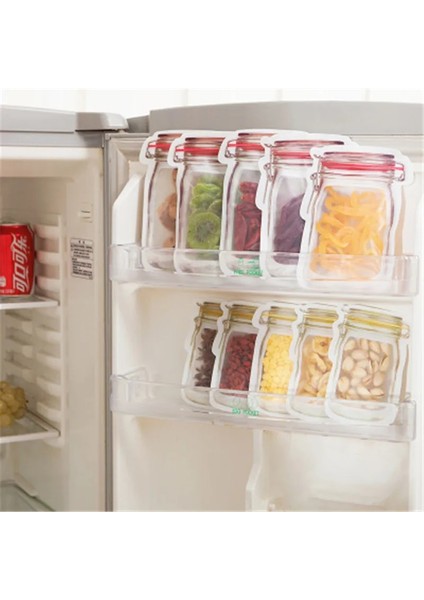 3 Adet Yaprak Sml Stili Yeniden Kullanılabilir Mason Kavanoz Fermuarlı Çanta Fındık Şeker Kurabiye Çanta Su Geçirmez Mühür Taze Gıda Saklama Çantası Aperatif Sandviç Kilitli Çanta Gıda (Yurt Dışından) indirimleri