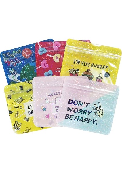 Adam Tarzı 10X11CM Sevimli Karikatür Desen Yeniden Kullanılabilir Hologram Kilitli Plastik Ambalaj Torbaları Yiyecek Çay Şekeri Aperatif Torbalar (Yurt Dışından)