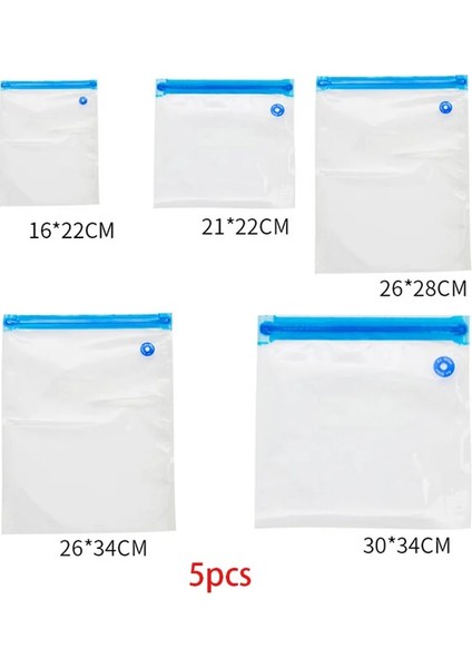 5 Adet Karışık Boyut Stili 5 Adet Mutfak Gıda Vakum Torbası Saklama Torbaları Gıda Tasarrufu Vakum Paketleme Torbaları Gıda Vakum Mühürleyen Yeniden Kullanılabilir Mutfak Düzenleyici (Yurt Dışından)