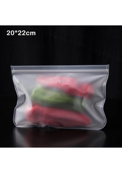 20X22CM Tarzı Silikon Gıda Saklama Çantası Yeniden Kullanılabilir Stand Up Zip Kapatma Çantası Sızdırmaz Konteynerler Taze Çanta Gıda Saklama Çantası Taze Sarma Kilitli Çanta (Yurt Dışından)