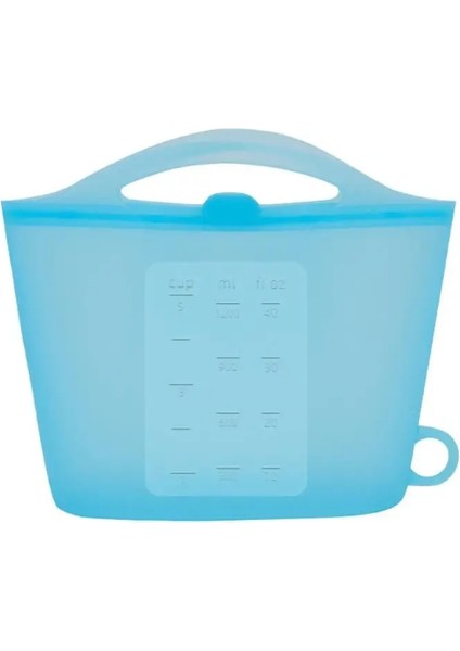 Mavi Stil 21.5CMX17CM 1 Adet Taze Saklama Çantası Taşınabilir Silikon Yeniden Kullanılabilir Mühür Silikon Gıda Taze Çanta Vakumlama Makinesi Mutfak Organizatör Aksesuarları (Yurt Dışından)