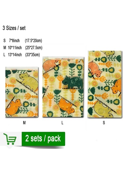 BALMUMU0011 Stili 2 Takım Paketi Yeniden Kullanılabilir Balmumu Kumaş Sargı Gıda Taze Torba Kapağı Kapak Streç Kapak Orman Partisi Arılar Balmumu Sargı Plastik Sargı (Yurt Dışından)