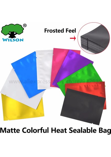 Mat Altın Tarzı 100 Adet X10CM (2.8''x4'') Mat Renkli Folyo Plastik Isıl Yapışmalı Çanta Aletler, Parti, Candge,y,gif, Çay,kozmetik Kılıfı (Yurt Dışından)