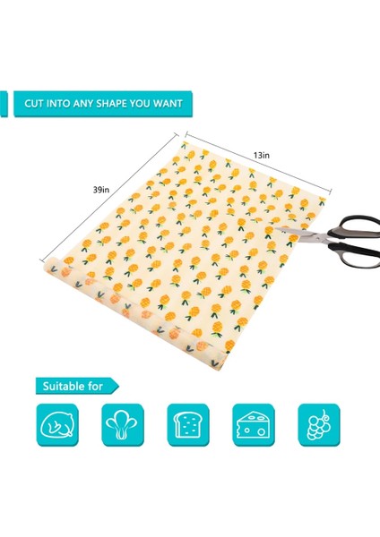 Ananas Tarzı cm Balmumu Gıda Sargısı Yeniden Kullanılabilir Çevre Dostu Sürdürülebilir Mühür Silikon Ağacı Reçine Bitki Yağları Depolama Aperatif Sargıları (Yurt Dışından)