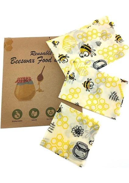 1257-W Stili Bir Set Için 3 Adet Balmumu Gıda Sargıları 3'lü Büyük Boy Set (Yurt Dışından)