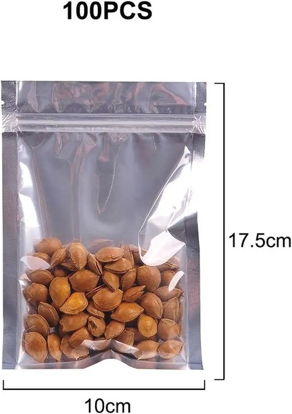 10X17.5CM Tarzı Lear Alüminyum Folyo Çanta Kendinden Mühürlü Fermuar Kilitli Ambalaj Gıda Torbası Perakende Açılıp Kapanabilir Pişirme Ambalaj Torbası Kılıfı (Yurt Dışından)