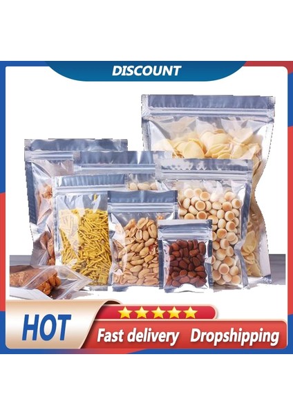10X17.5CM Tarzı Lear Alüminyum Folyo Çanta Kendinden Mühürlü Fermuar Kilitli Ambalaj Gıda Torbası Perakende Açılıp Kapanabilir Pişirme Ambalaj Torbası Kılıfı (Yurt Dışından) fiyatları
