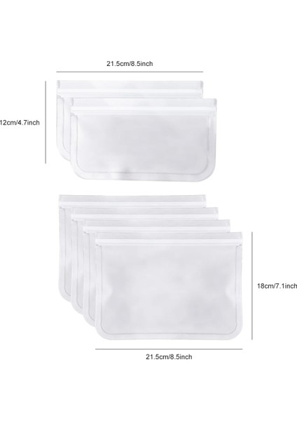 6 Adet 2s ve 4m Stili Et Gıda Saklama Çantası Yeniden Kullanılabilir Dondurucu Çanta Peva Kilitli Silikon Çanta Sızdırmaz Üst Mutfak Düzenleyici Yeniden Kullanılabilir Dondurucu Çanta (Yurt Dışından)