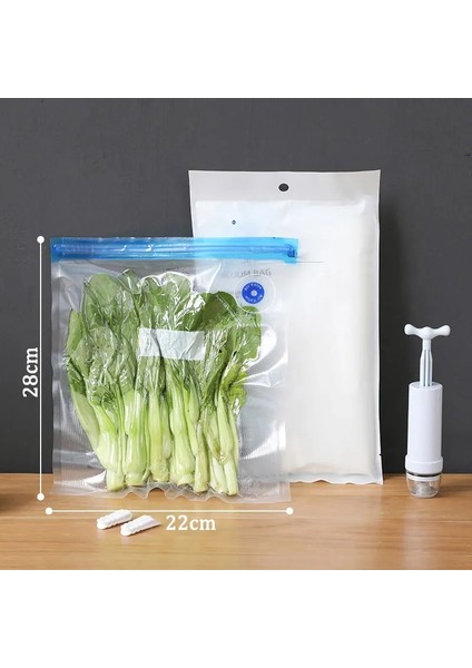 22X28CM Tarzı Yeniden Kullanılabilir Vakum Mühürleyen Çantalar Ev Gıda Saklama Mühür Torbaları Taze Gıda Sızdırmazlık Klipsli Zip Dondurucu Çanta El Pompası Çantası (Yurt Dışından)