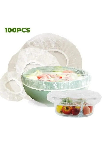 100 Adet Tarzı Tek Kullanımlık Gıda Örtüsü Plastik Sargı Meyve Kaseleri Bardaklar Için Elastik Gıda Kapakları Gıda Kapakları Tencere Aksesuarları Tutma Kapakları (Yurt Dışından)