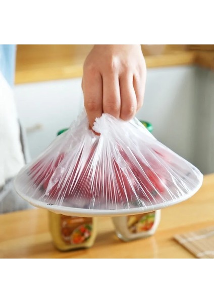 Mavi Stil 100 Adet Tek Kullanımlık Gıda Kapak Çantaları Mutfak Meyve Gıda Streç Artıkları Koruma Flim Toz Geçirmez Kaseler Bardak Çanta Saran Wrap Çanta (Yurt Dışından)