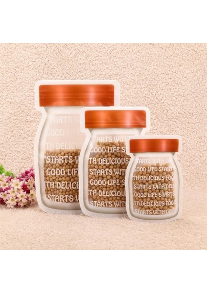 04-3 Adet Tarzı Yeniden Kullanılabilir Mason Kavanoz Şişeleri Çanta Fındık Şeker Su Geçirmez Mühür Taze Gıda Depolama Aperatifler Sandviç Kilitli Çantalar Mutfak Organizatör (Yurt Dışından)