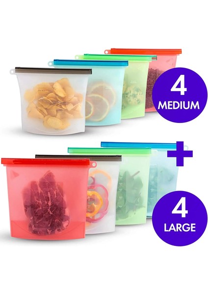 4-1000ML Tarzı L L Silikon Saklama Çantası Yeniden Kullanılabilir Silikon Gıda Saklama Torbaları Gıda Mühür Kilitli Dondurucu Pişirme Taze Çanta (Yurt Dışından) fiyatları