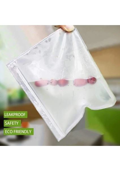 Yeşil Stil 21.5X18CM Gıda Sınıfı Peva Gıda Saklama Kapları Sızdırmaz Kaplar Yeniden Kullanılabilir Stand Up Zip Kapatma Torbası Bardak Taze Çanta Gıda Saklama Çantası (Yurt Dışından)