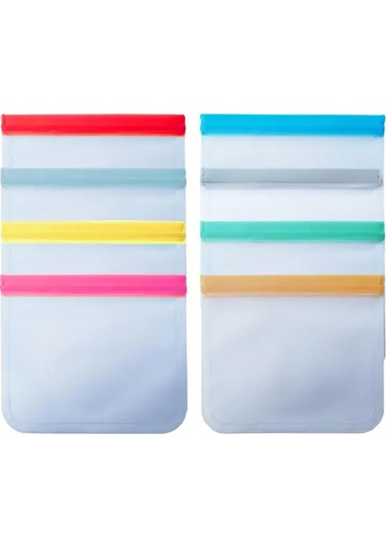 Yeşil Stil 21.5X18CM Gıda Sınıfı Peva Gıda Saklama Kapları Sızdırmaz Kaplar Yeniden Kullanılabilir Stand Up Zip Kapatma Torbası Bardak Taze Çanta Gıda Saklama Çantası (Yurt Dışından)