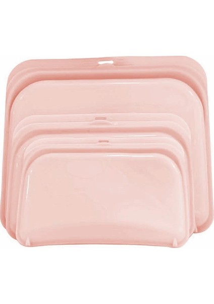 1 Adet M Pembe Tarzı Yeniden Kullanılabilir Silikon Gıda Sınıfı Taze Tutma Saklama Torbaları Mutfak Mutfak Depolama Aracı Dondur Sızdırmaz Silikon Gıda Torbaları (Yurt Dışından)