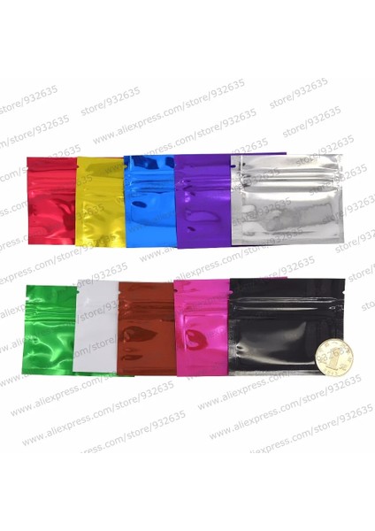 Mavi Stil 100 Adet 3''x2.5'' (7.5x6.5cm) Küçük Kese Fermuarlı Mühür Çanta Çok Renkli Mylar Kilitli Torbalar Paketleme Numune Çuval Kılıfı (Yurt Dışından) modelleri