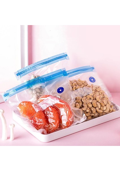 Açık Sarı Stil Manuel Pompa Vakum Torbaları Gıda Koruma Mühürleyen Çanta Yeniden Kullanılabilir Plastik Saklama Kabı Ev Mutfak Ambalajı Için Kilitli Kilit Çantaları (Yurt Dışından) modelleri