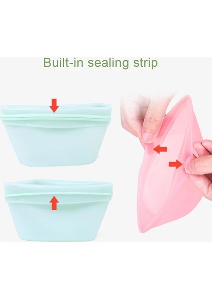 1000ML Stili Taze Tutma Silikon Gıda Saklama Çantası Yeniden Kullanılabilir Ayakta Peva Kilitli Silikon Çanta Bardak Taze Çanta Taze Sarma Mutfak Organizatör (Yurt Dışından) indirimleri