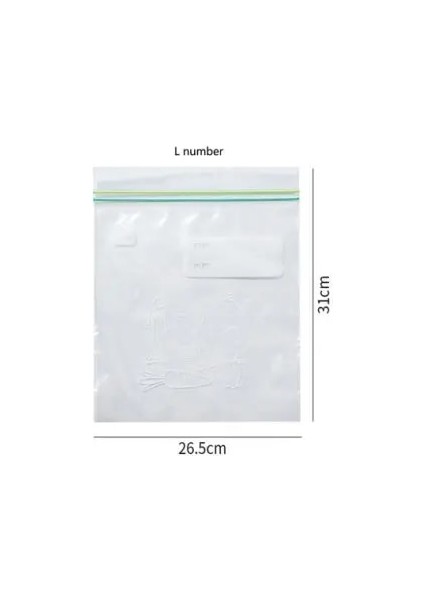 L-10 Adet Tarzı Buzdolabı Organizatör Çantası Yeniden Kullanılabilir Yazılabilir Gıda Saklama Torbaları Sızdırmaz Yeniden Kapatılabilir Dondurucu Plastik Torba Gıda Koruma Kılıfı (Yurt Dışından)