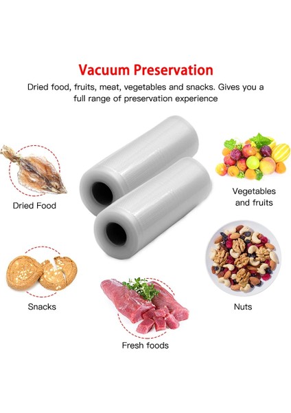 12X500CM Stili Vakum Sealer Vakum Paketleme Ruloları Için Mutfak Gıda Vakum Torbası Saklama Poşetleri Pürüzsüz Gıda Meyve ve Sebze Streç Film (Yurt Dışından) modelleri