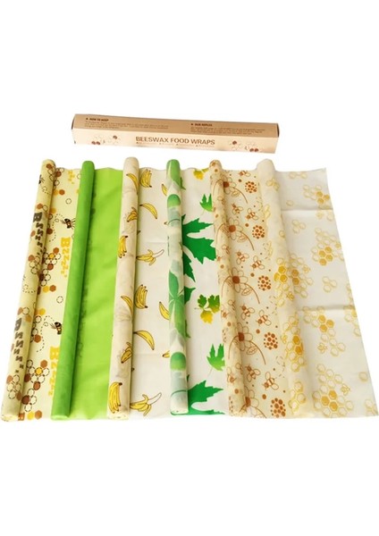 1237-A-1 Stili 100X33CM Balmumu Gıda Sargısı - Rulo (100*33CM) Yeniden Kullanılabilir Balmumu Sargısı | Sürdürülebilir Gıda Depolama | Sandviçler, Peynir, Meyve, Ekmek | Pamuk (Yurt Dışından)