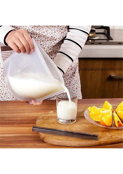 BEYAZ-1500ML Stili L L Yeniden Kullanılabilir Silikon Saklama Çantası Silikon Gıda Saklama Torbaları Gıda Mühür Kilitli Dondurucu Pişirme Taze Çanta (Yurt Dışından) fırsatları