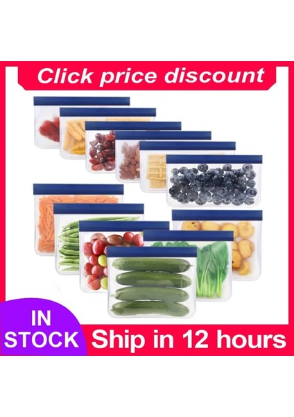 6 Adet Tarzı Peva Silikon Gıda Saklama Çantası Yeniden Kullanılabilir Lacivert Dondurucu Çanta Sızdırmaz Kilitli Çanta Mutfak Organizatör Taze Tutma Çantası (Yurt Dışından) fiyatları