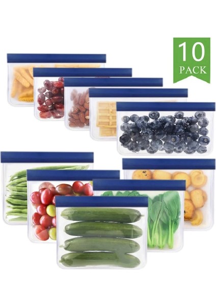 6 Adet Tarzı Peva Silikon Gıda Saklama Çantası Yeniden Kullanılabilir Lacivert Dondurucu Çanta Sızdırmaz Kilitli Çanta Mutfak Organizatör Taze Tutma Çantası (Yurt Dışından) indirimleri