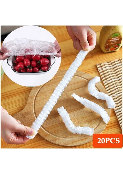 20 Adet Stil Tek Kullanımlık Gıda Örtüsü Plastik Sarma Elastik Gıda Kapakları Meyve Kaseleri Bardak Kapakları Depolama Mutfak Taze Tutma Koruyucu Çanta (Yurt Dışından)