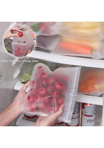 1 Adet 21.5X12CM Tarzı Konco Yeniden Kullanılabilir Silikon Gıda Saklama Çantası Buzdolabı Dondurucu Çanta Sızdırmaz Kilitli Çanta Mutfak Organizatör Taze Tutma Wrap (Yurt Dışından) indirimleri