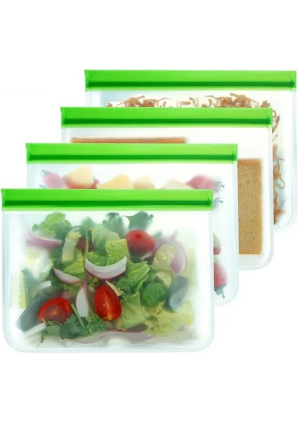 Yeşil Stil 28X27CM Licone Gıda Torbası Yeniden Kullanılabilir Taze Tutma Çantası Meyve ve Sebze Mühürlü Çanta Sızdırmaz Gıda Saklama Kilitli Torba (Yurt Dışından)