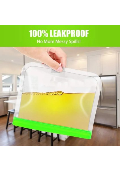 Yeşil Stil 28X27CM Licone Gıda Torbası Yeniden Kullanılabilir Taze Tutma Çantası Meyve ve Sebze Mühürlü Çanta Sızdırmaz Gıda Saklama Kilitli Torba (Yurt Dışından)