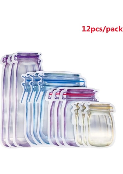 Bir Stil Ack Yeniden Kullanılabilir Mason Kavanoz Şişeleri Çanta Seti Kavanoz Şekilli Hava Geçirmez Kılıf Zip Kilit Mühür Taze Gıda Saklama Çantası Mutfak Organizatör (Yurt Dışından)