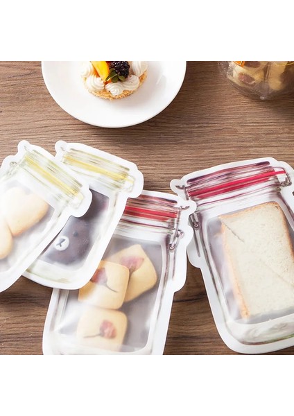 Bir Stil Ack Yeniden Kullanılabilir Mason Kavanoz Şişeleri Çanta Seti Kavanoz Şekilli Hava Geçirmez Kılıf Zip Kilit Mühür Taze Gıda Saklama Çantası Mutfak Organizatör (Yurt Dışından) fiyatları