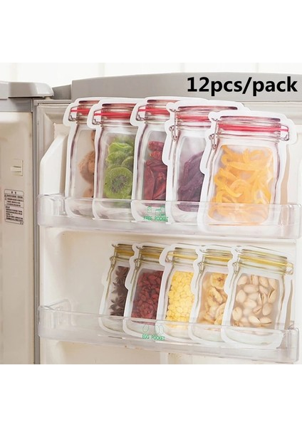 Bir Stil Ack Yeniden Kullanılabilir Mason Kavanoz Şişeleri Çanta Seti Kavanoz Şekilli Hava Geçirmez Kılıf Zip Kilit Mühür Taze Gıda Saklama Çantası Mutfak Organizatör (Yurt Dışından) modelleri