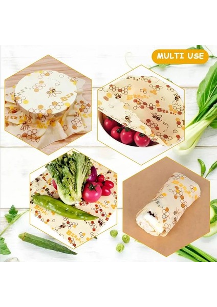 No.3 Tarzı Yeniden Kullanılabilir Depolama Sargısı Sürdürülebilir Organik Meyve Sebze Peynir Gıda Ambalaj Kağıdı Bpa ve Plastik Içermeyen Balmumu Gıda Sargısı (Yurt Dışından)