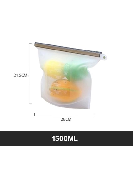 Beyaz 1500ML Stili Ekstra Büyük L Silikon Gıda Tasarrufu Torbaları Yeniden Kullanılabilir Silikon Gıda Saklama Torbası Sandviç, Sıvı, Atıştırmalık, Et, Sebze (Yurt Dışından)