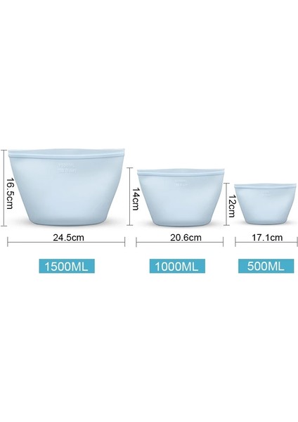 Mavi Stil Peva Taze Tutma Silikon Gıda Saklama Çantası Yeniden Kullanılabilir Saklama Torbaları Sızdırmaz Dondurucu Üst Kilitli Çanta Mutfak Organizatör Çantası (Yurt Dışından)