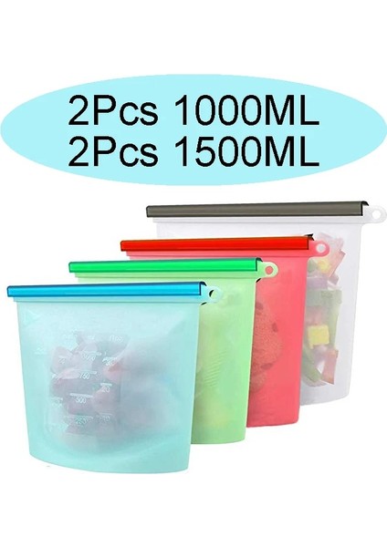 Yeşil 500ML Stili Tetou Yeniden Kullanılabilir Silikon Çanta Gıda Saklama Torbaları Meyve Çanta Mühür Kilitli Dondurucu Çanta Pişirme Taze Çanta (Yurt Dışından) fiyatları