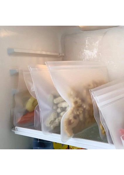 10 Adet Tarzı Et Silikon Gıda Torbası Buzlu Peva Silikon Gıda Taze Tutma Torbası Yeniden Kullanılabilir Dondurucu Torbası Fermuar Sızdırmaz Üst Meyve Çantası (Yurt Dışından)